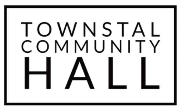 Townstal Community Hall Association Logo in Black on a Transparent Background.